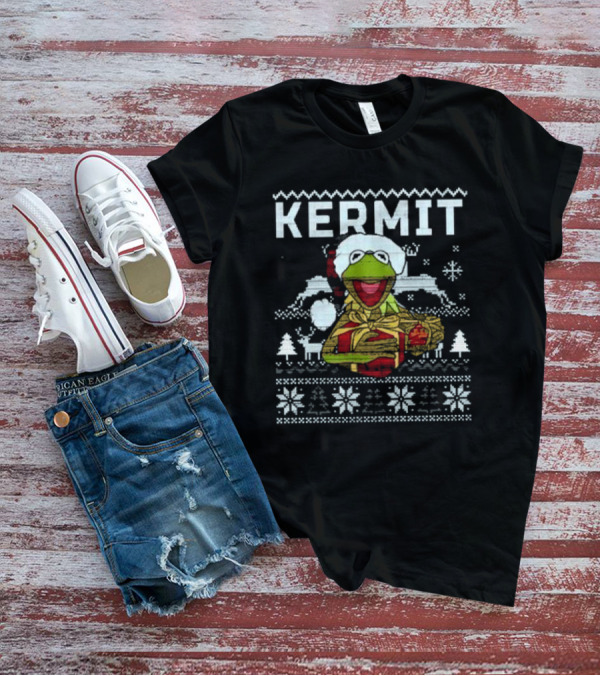 Kermit Christmas Ugly Sweater Muppet Christmas Carol Festive T-Shirt