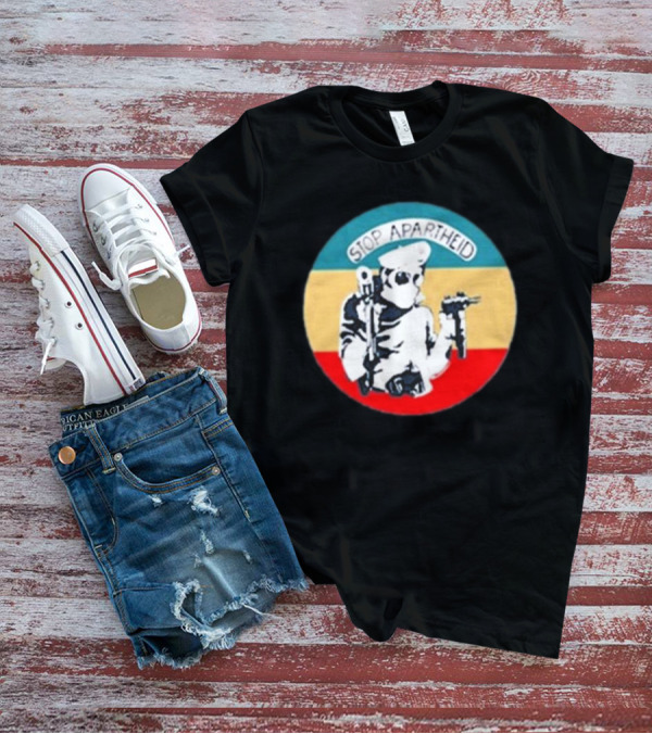 Stop Apartheid Jordan Peele Circle Soldier Weapon Multicolor T-Shirt