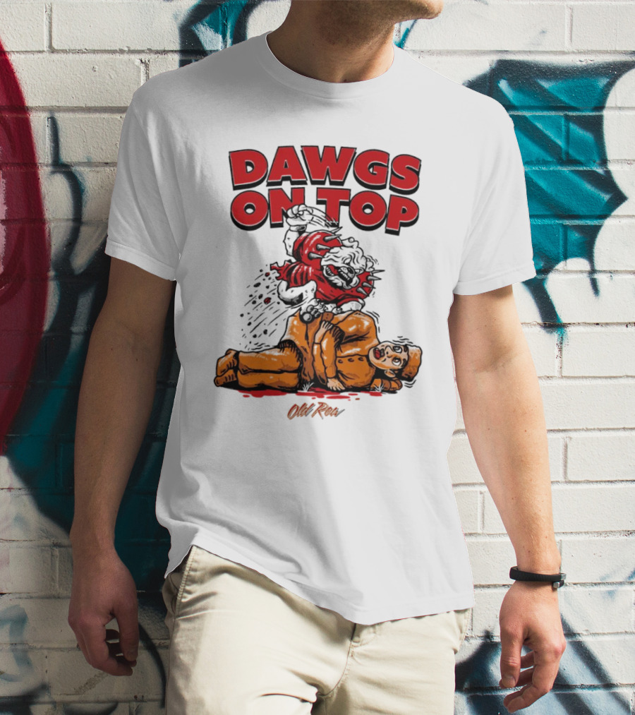 Dawgs On Top Old Row Georgia Bulldogs Vs. Tennessee Volunteers T-Shirt