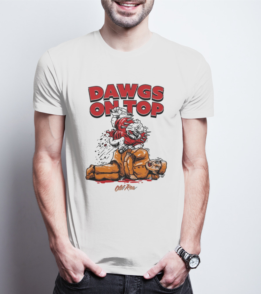 Dawgs On Top Old Row Georgia Bulldogs Vs. Tennessee Volunteers T-Shirt