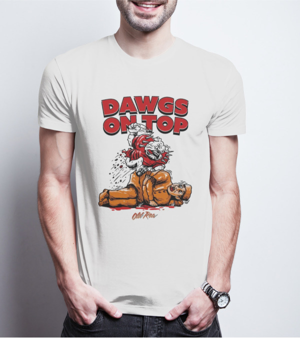 Dawgs On Top Old Row Georgia Bulldogs Vs. Tennessee Volunteers T-Shirt