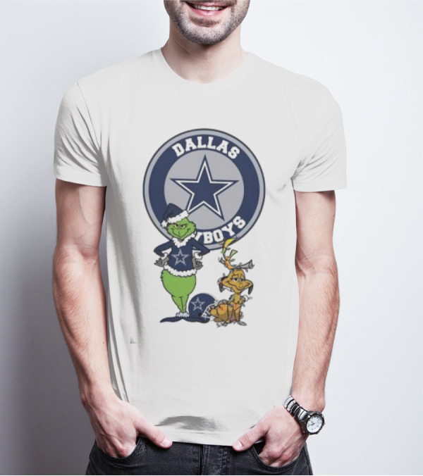 Dallas Cowboys Grinch And Max Merry Christmas T-Shirt