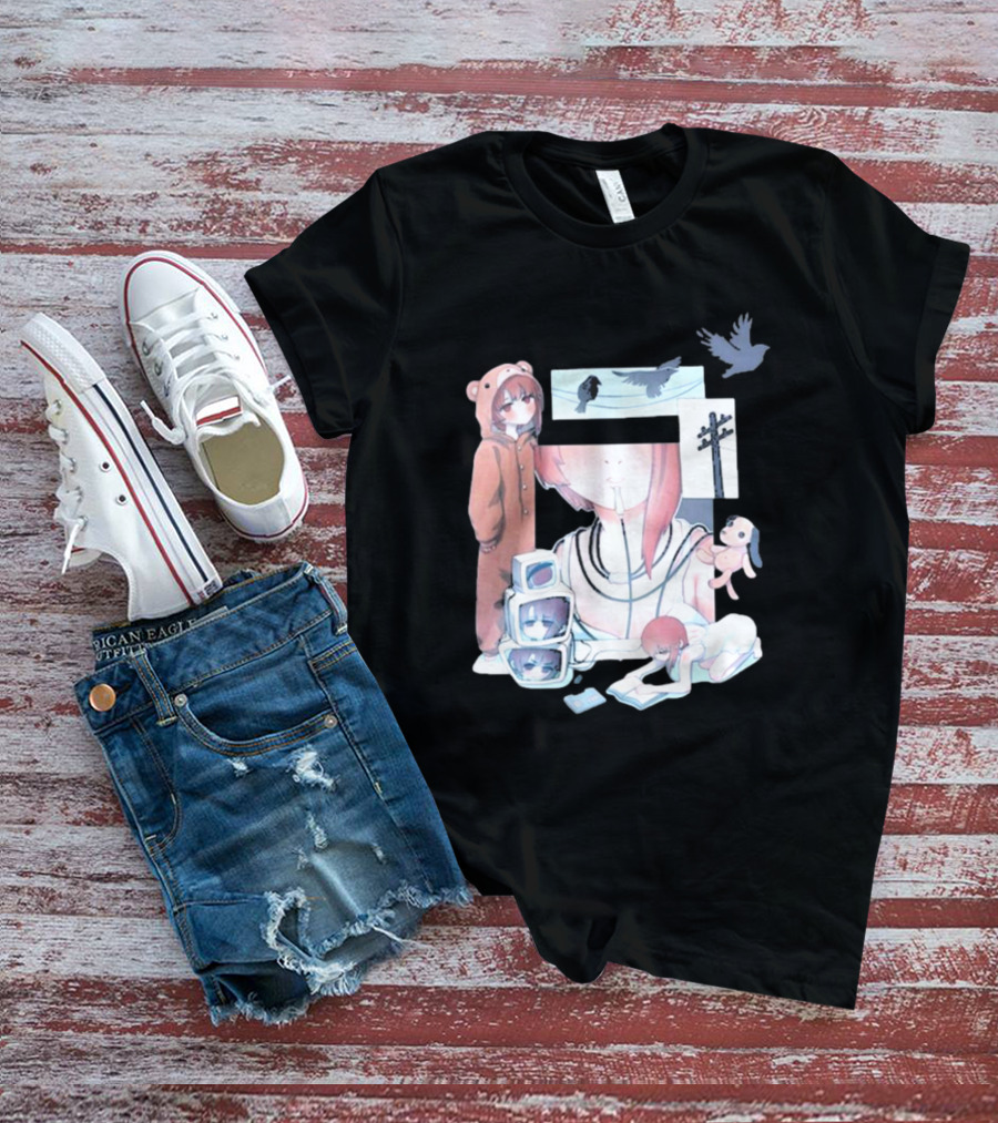 Serial Experiments Lain Surreal Imagery With Teddy Suit And Vintage Electronics T-Shirt
