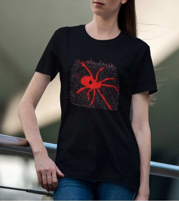Widowdusk Red Spider Black Dotted Background T-Shirt