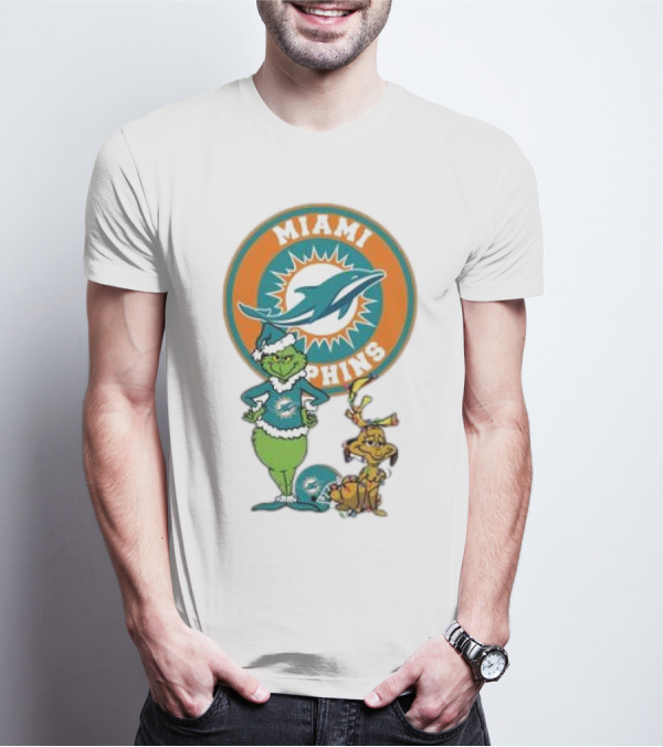 Grinch Max Miami Dolphins Merry Christmas T-Shirt