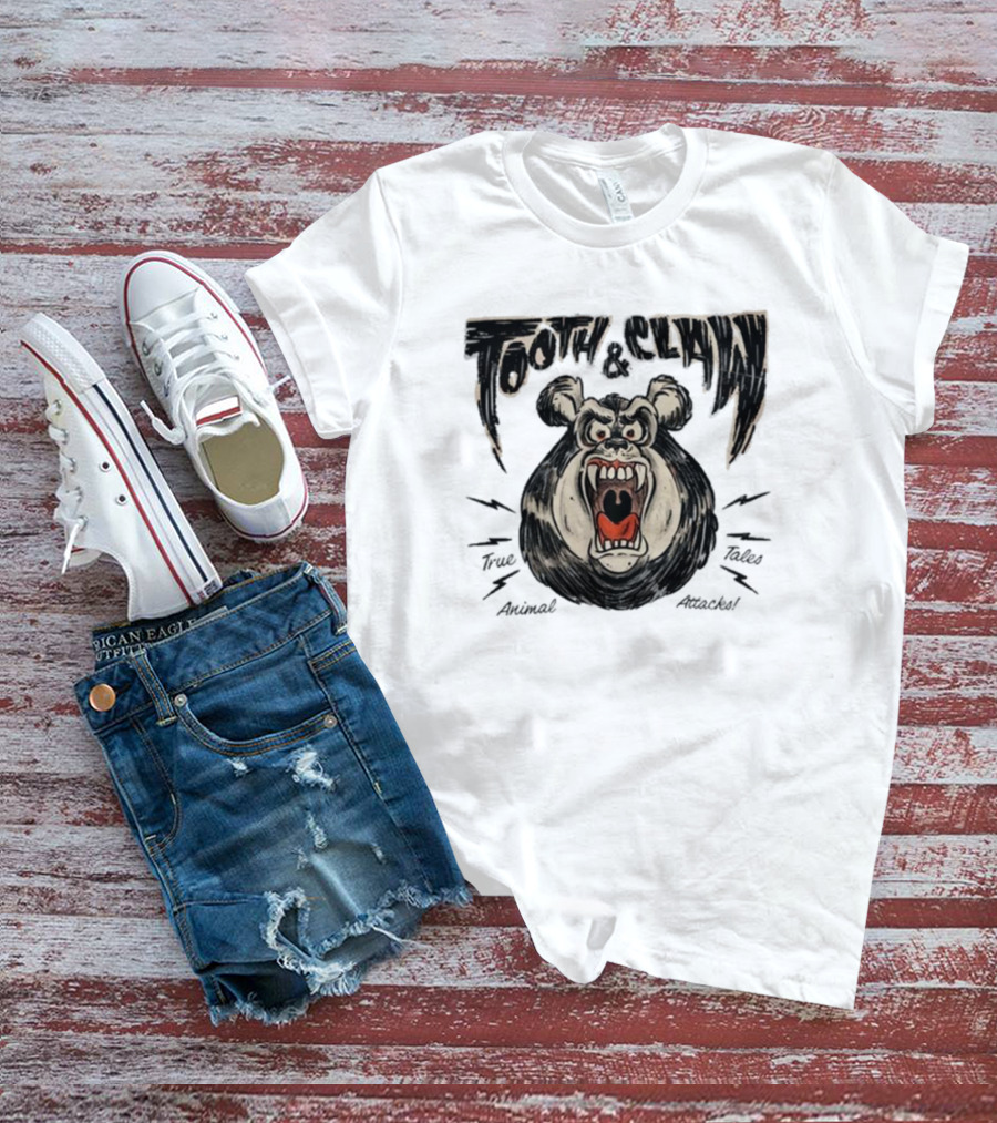Tooth And Claw True Animal Tales Attacks Fierce Bear T-Shirt