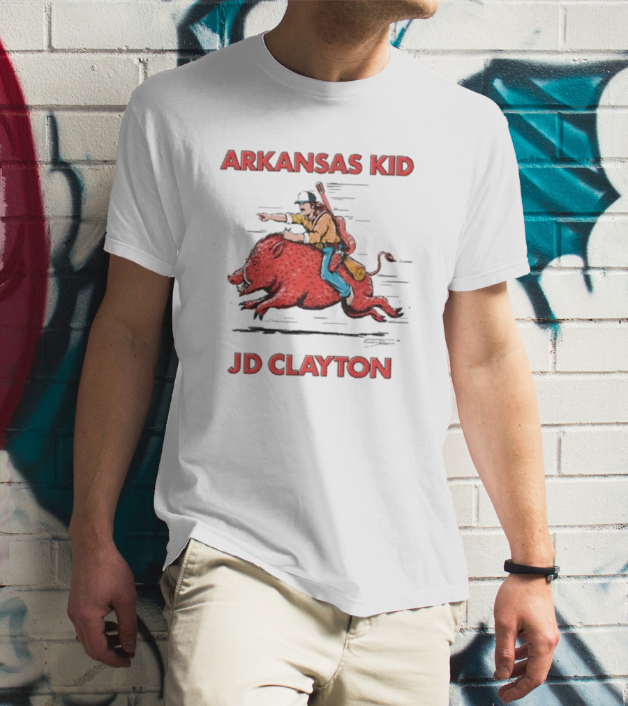 JD Clayton Arkansas Kid Riding Wild Hog Tour T-Shirt