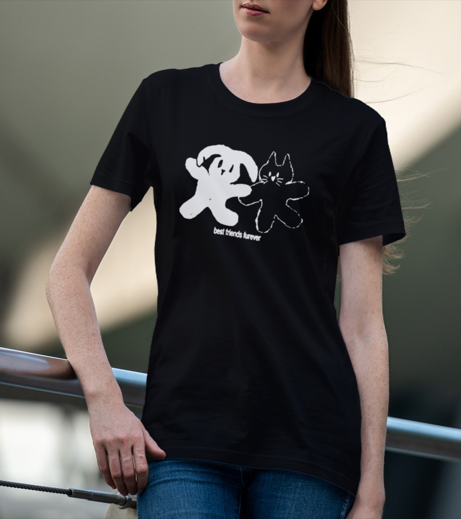 Angeltype Best Friends Furever Puppy And Kitten Duo T-Shirt