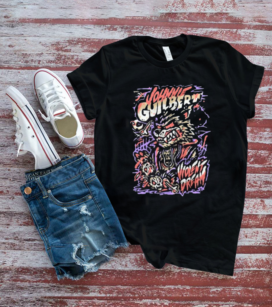 Johnnie Guilbert Violent Dream Wild Wolf Character Art With Punk Style Elements T-Shirt