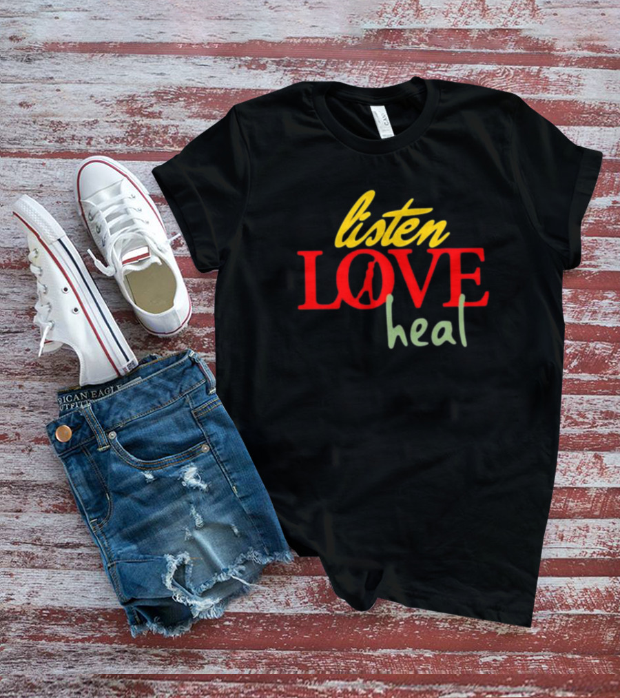Devale Ellis Listen Love Heal New Peace Symbol In O T-Shirt