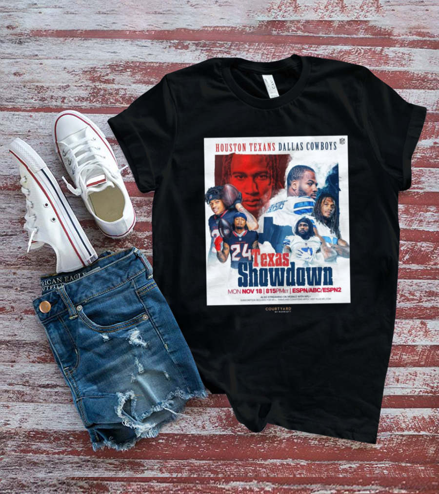 Houston Texans Dallas Cowboys Texas Showdown Mon Nov 18 815PM ET ESPN ABC ESPN2 T-Shirt