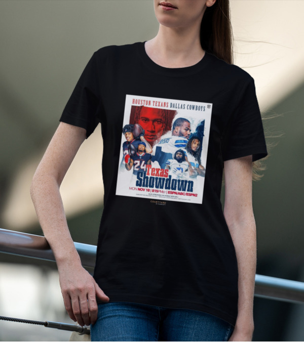 Houston Texans Dallas Cowboys Texas Showdown Mon Nov 18 815PM ET ESPN ABC ESPN2 T-Shirt