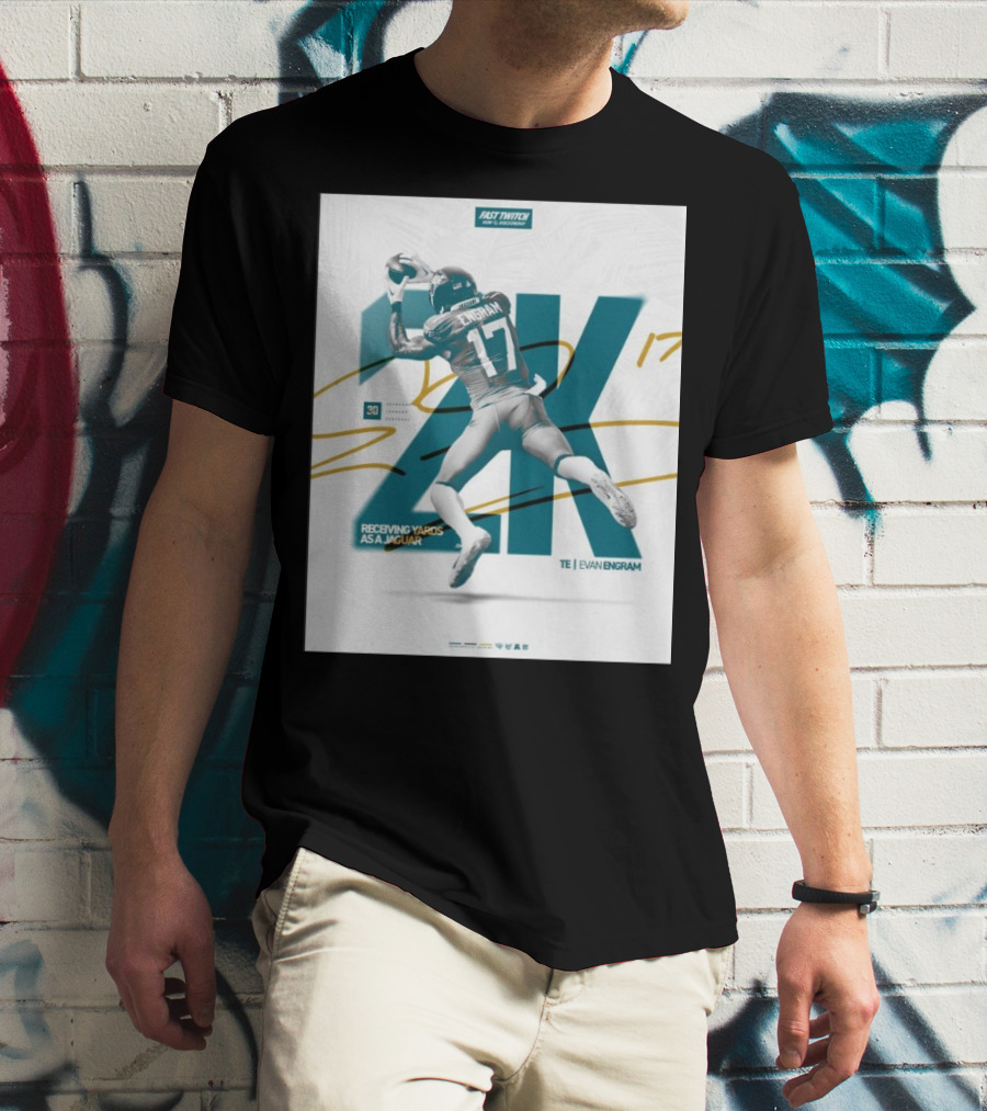 Jacksonville Jaguars TE Evan Engram 2K Receiving Yards As A Jaguar T-Shirt