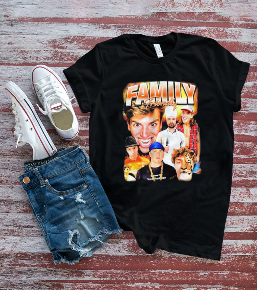 FAMILY Friendly YouTube Year One Photos Comedy Collage T-Shirt