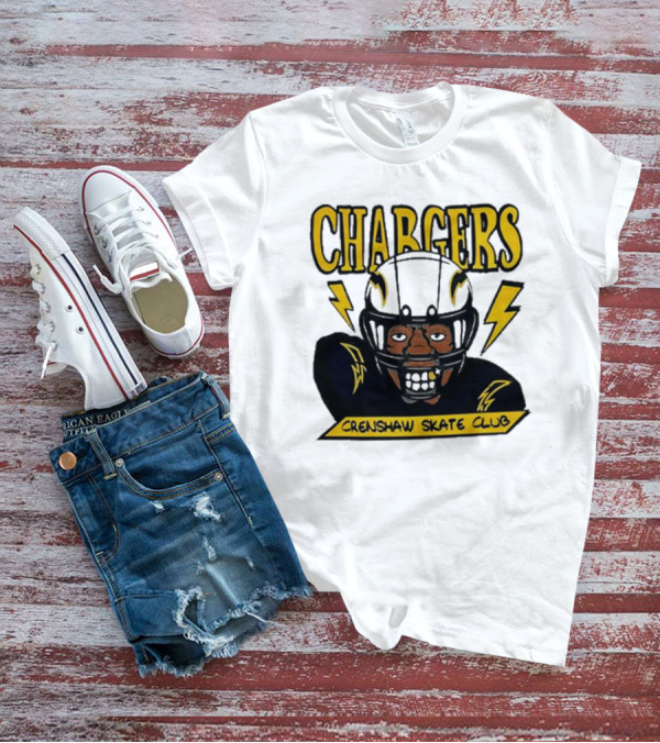 Los Angeles Chargers Crenshaw Skate Club Cartoon Collaboration T-Shirt