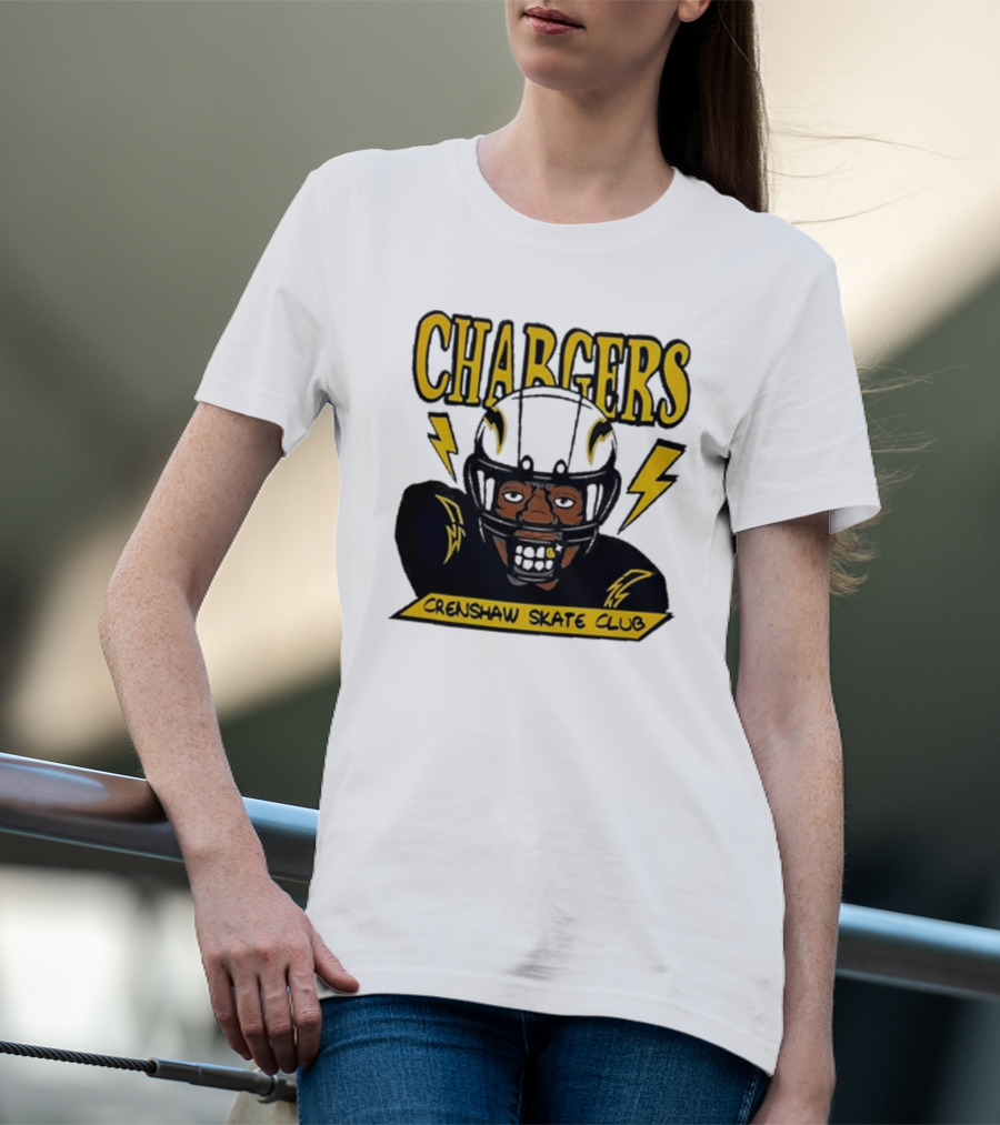 Los Angeles Chargers Crenshaw Skate Club Cartoon Collaboration T-Shirt
