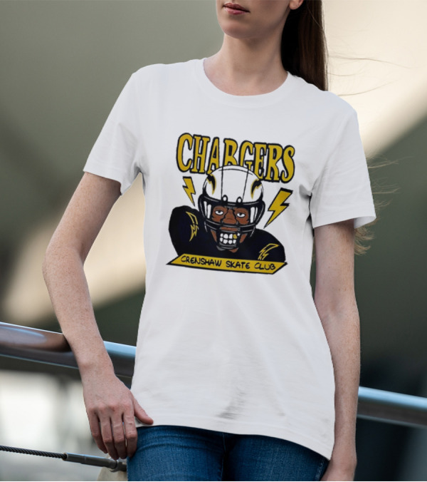 Los Angeles Chargers Crenshaw Skate Club Cartoon Collaboration T-Shirt