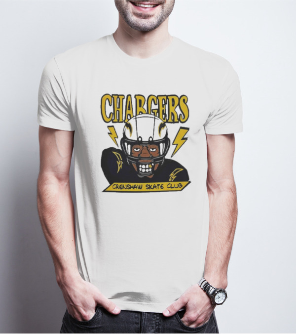 Los Angeles Chargers Crenshaw Skate Club Cartoon Collaboration T-Shirt