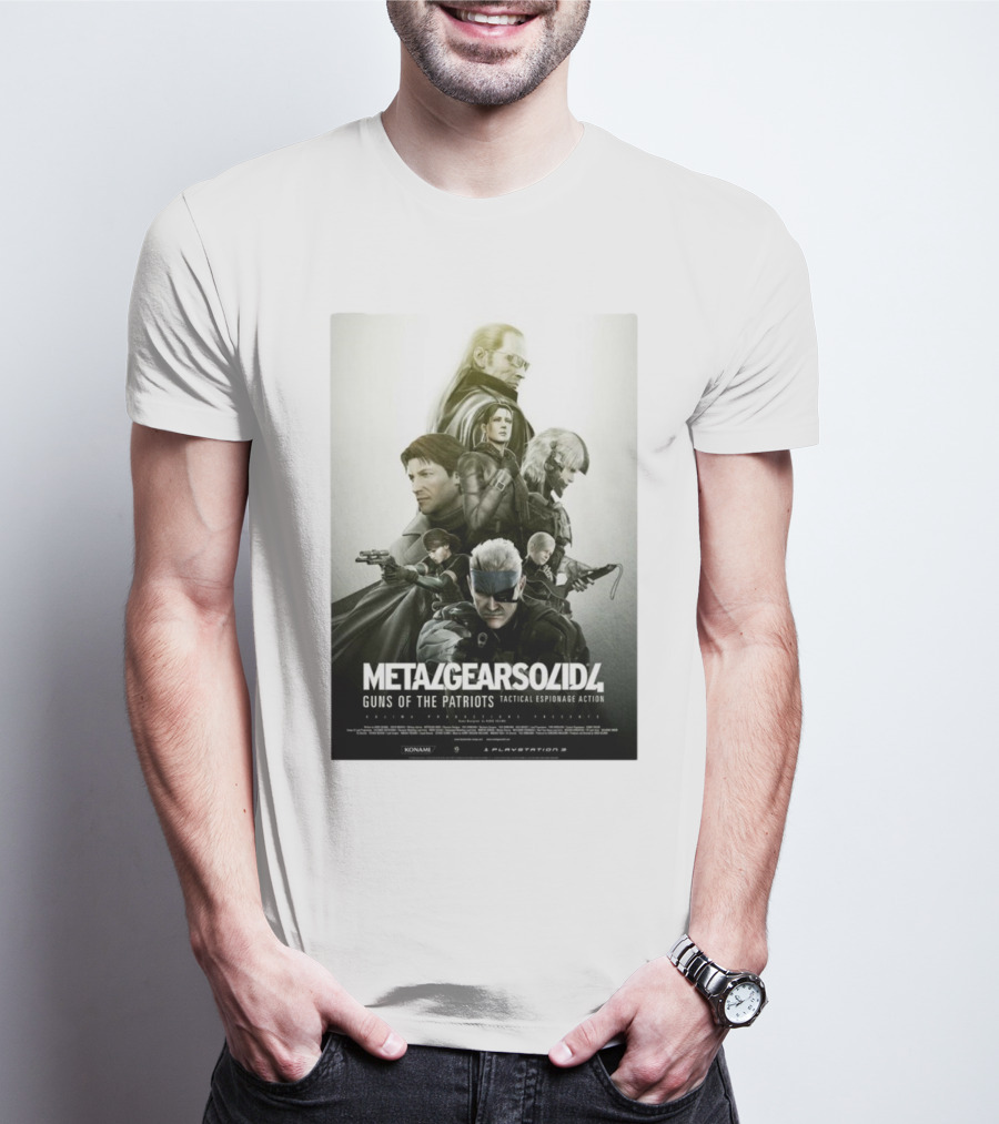 Metal Gear Solid 4 Guns Of The Patriots Tactical Espionage Action Konami PlayStation 3 T-Shirt