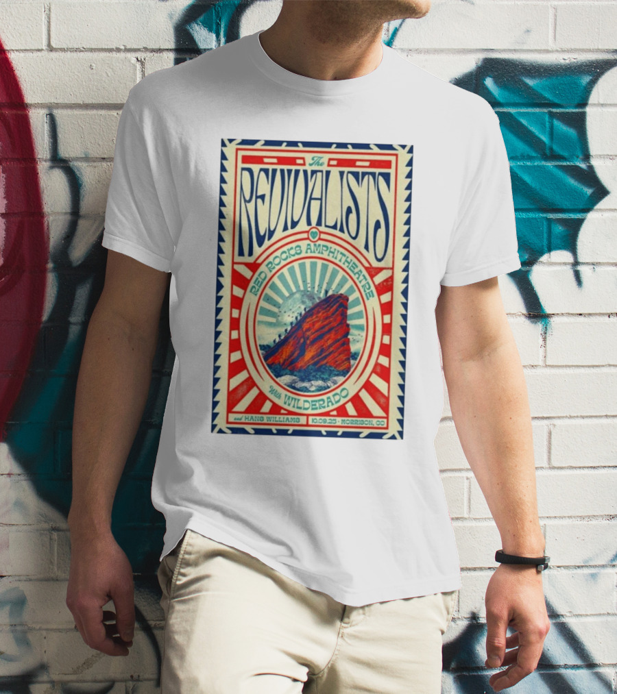 The Revivalists Red Rocks Amphitheatre Featuring Wilderado Oct 9 2025 Morrison CO T-Shirt