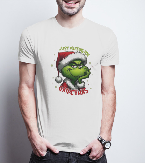Just Waiting For Grinchmas Merry Christmas T-Shirt