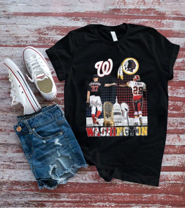 Washington Strasburg D. Green Capitol W Emblems Redskins Thank You For The Memories Signatures T-Shirt