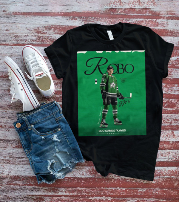 Dallas Stars Robo Jason Robertson 300 Games Played NHL T-Shirt