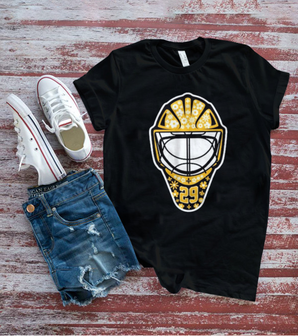 Pens Gear Marc-André Fleury Number 29 Flower Mask Pittsburgh Penguins Hockey T-Shirt