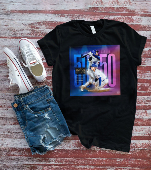 Shohei Ohtani Dodgers MLB 50 Home Runs 50 Stolen Bases Season Milestone T-Shirt