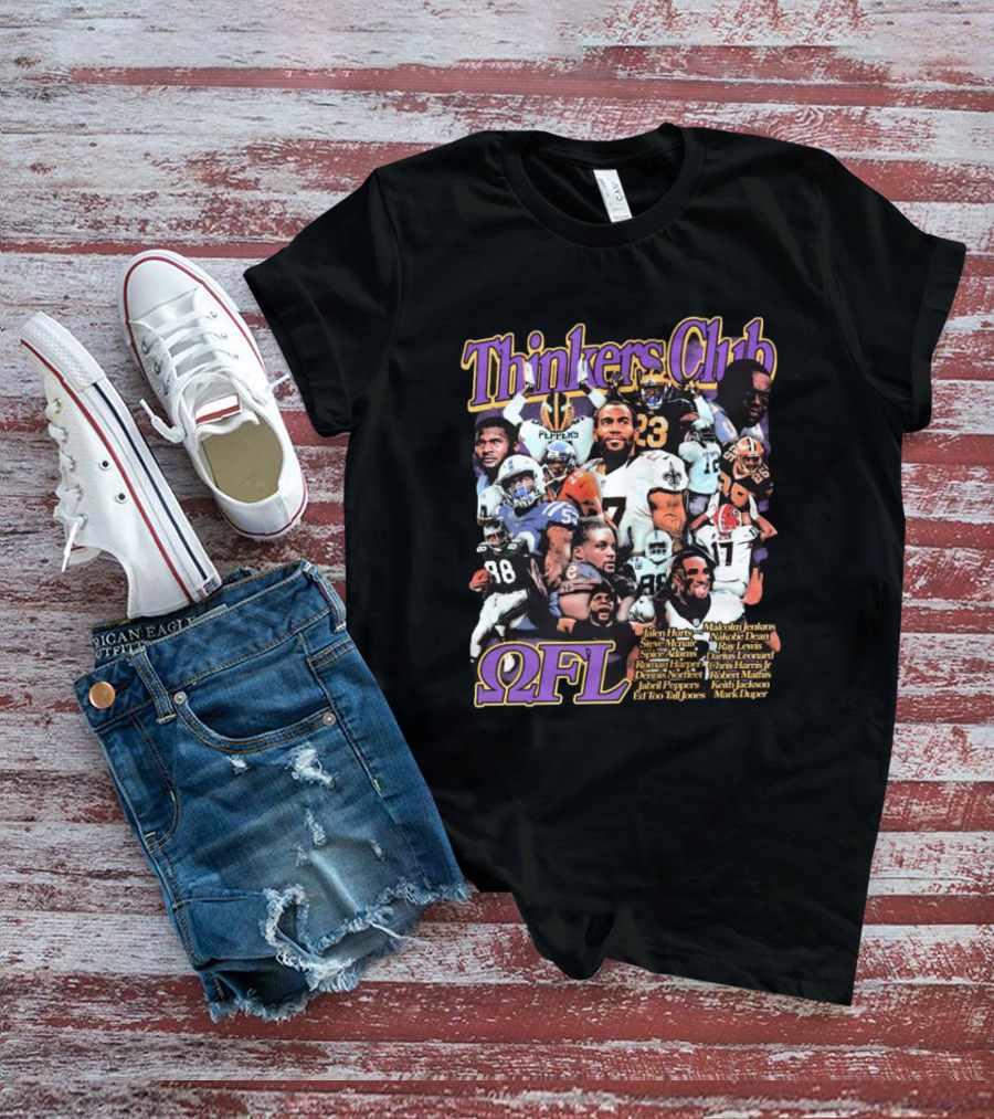 Thinkers Club NFL Jalen Hurts Steve McNair Spice Adams Roman Harper Dennis Norfleet Ray Lewis Julius Peppers Ed Too Tall Jones Melvin Ingram T-Shirt