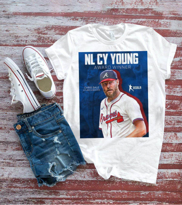 NL Cy Young Award Winner Chris Sale Atlanta Braves BSBLR T-Shirt