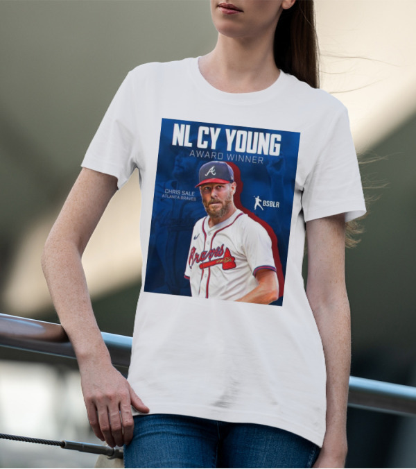 NL Cy Young Award Winner Chris Sale Atlanta Braves BSBLR T-Shirt
