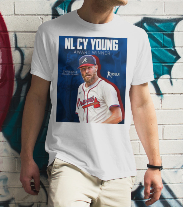 NL Cy Young Award Winner Chris Sale Atlanta Braves BSBLR T-Shirt