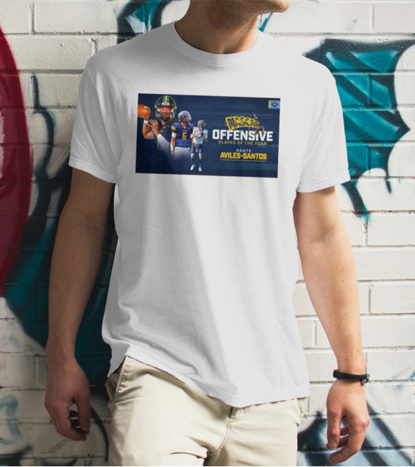 Mascac Offensive Player Of The Year Dante Aviles-Santos UMass Dartmouth Football T-Shirt