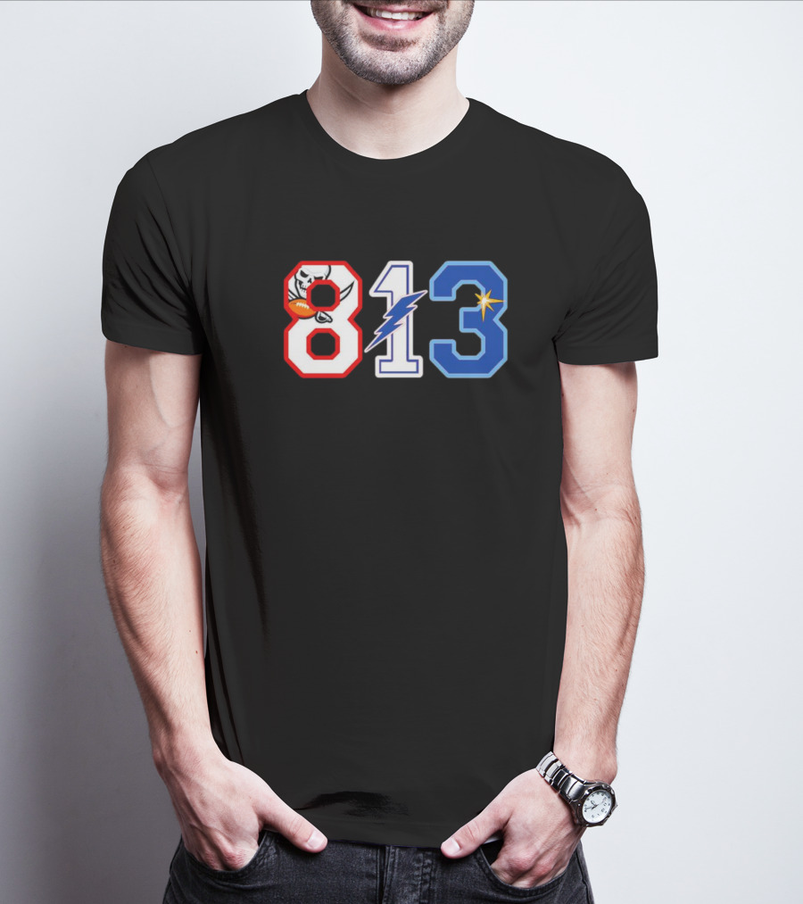 813 Tampa Buccaneers Tampa Bay Rays Tampa Bay Lightning T-Shirt