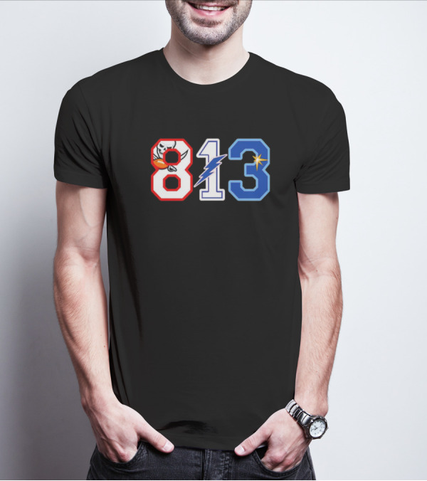 813 Tampa Buccaneers Tampa Bay Rays Tampa Bay Lightning T-Shirt