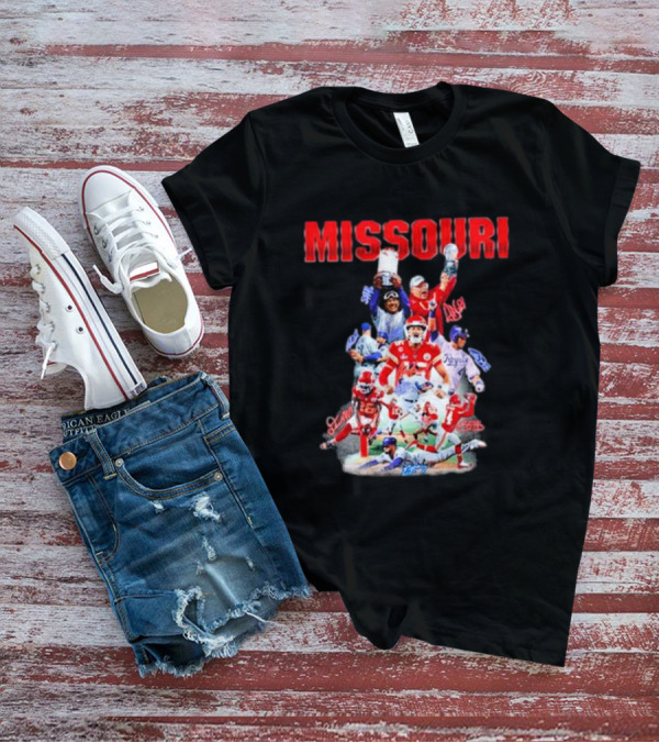 Missouri Chiefs Royals Cardinals Players Signatures T-Shirt
