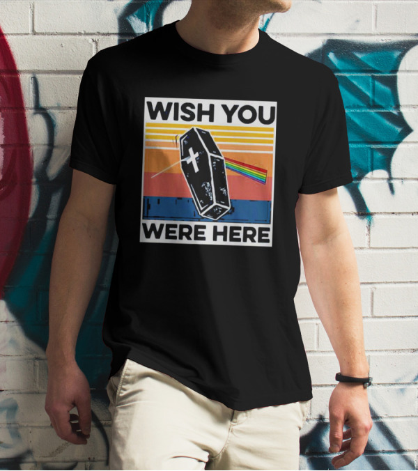 Coffin Wish You Were Here Vintage Rainbow Prism T-Shirt