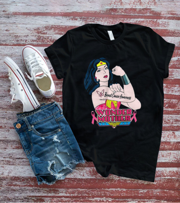 Wonder Woman Breast Cancer Awareness Wonder Mother Pink T-Shirt