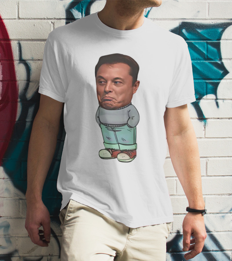 Musk Chill Guy Cartoon Style Humor Character T-Shirt