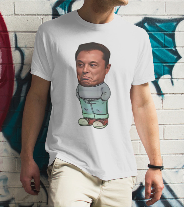 Musk Chill Guy Cartoon Style Humor Character T-Shirt
