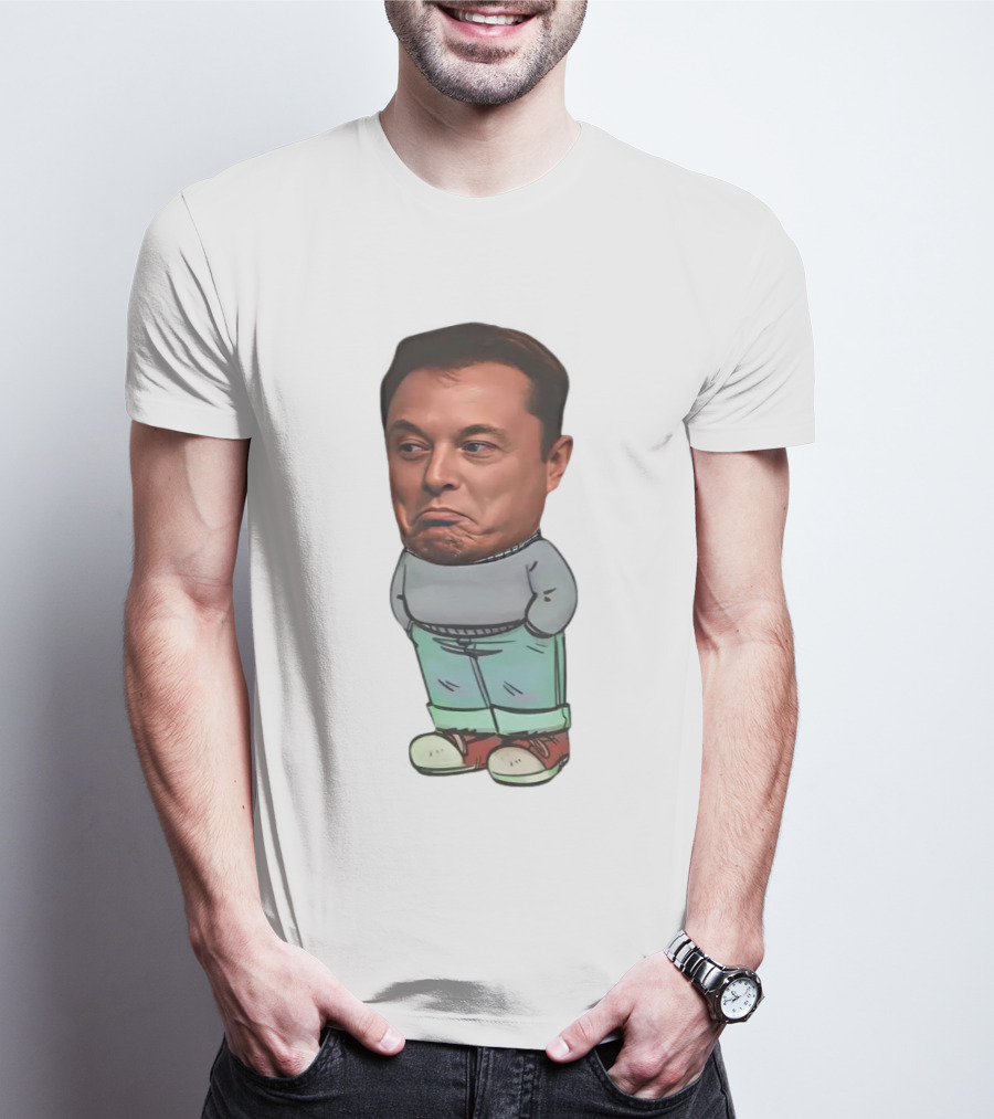 Musk Chill Guy Cartoon Style Humor Character T-Shirt