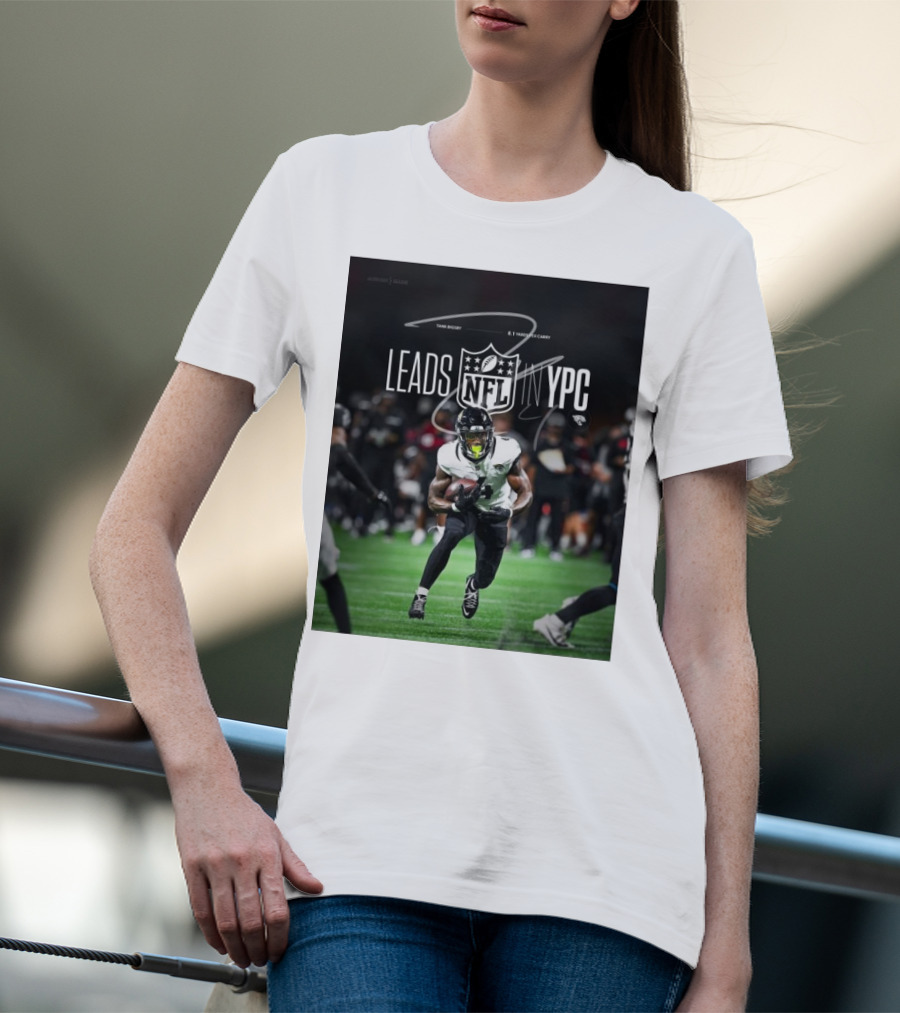 Tank Bigsby Jacksonville Jaguars NFL Leads YPC Signature Football Action T-Shirt