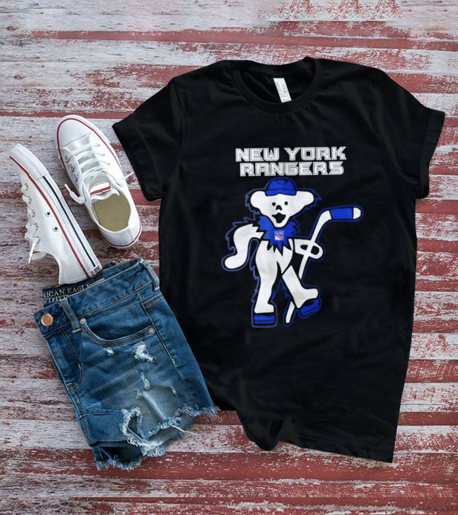 New York Rangers Grateful Dead Dancing Bear Hockey T-Shirt