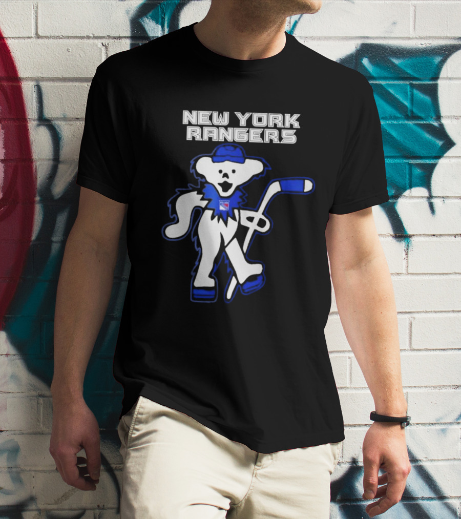 New York Rangers Grateful Dead Dancing Bear Hockey T-Shirt