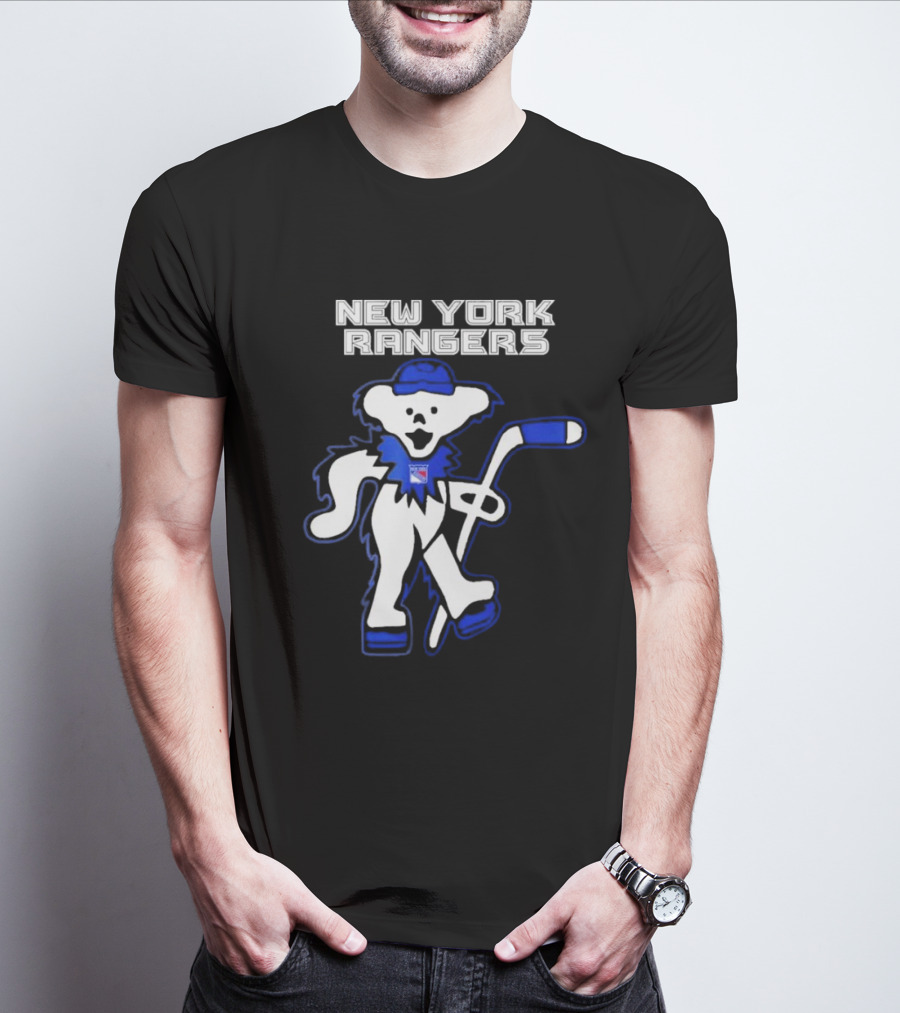 New York Rangers Grateful Dead Dancing Bear Hockey T-Shirt
