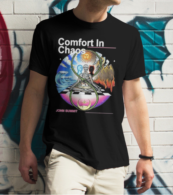 Comfort In Chaos John Summit The Good And The Evil Sun Moon Skeleton T-Shirt