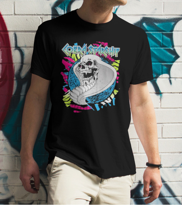 Cobra Starship Skull Cobra Neon Colors T-Shirt