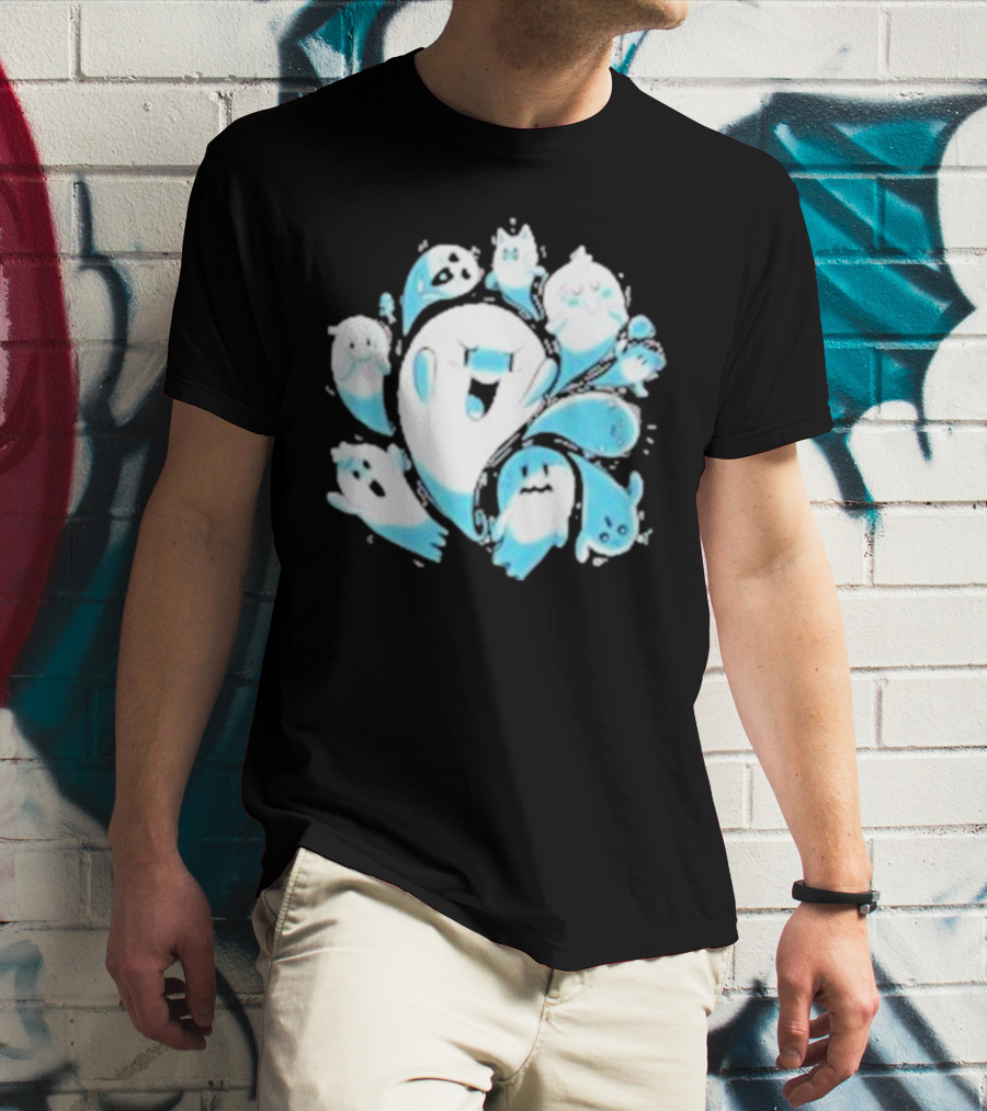 Ghostly Gathering Alexandra Sketch Spooky Blue Spirits T-Shirt