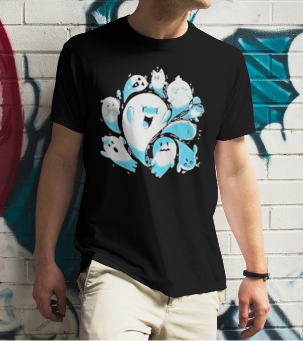 Ghostly Gathering Alexandra Sketch Spooky Blue Spirits T-Shirt